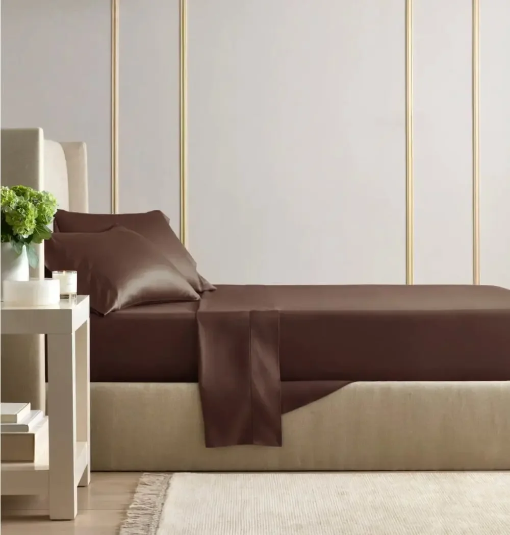 Quince Signature Giza Cotton Sateen Sheet Set KING in Espresso